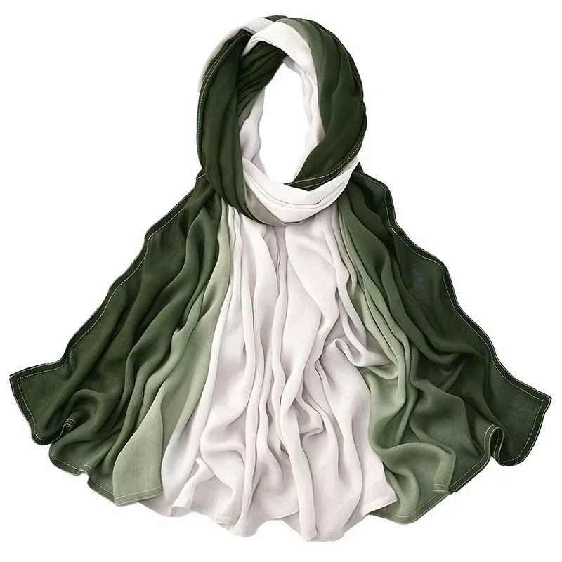 New Premium Gradient Cotton Hijab Rayon Modal Hijabs Scarf for Women Big Size Wraps and Shawls Musulman Headband Islamic Turban