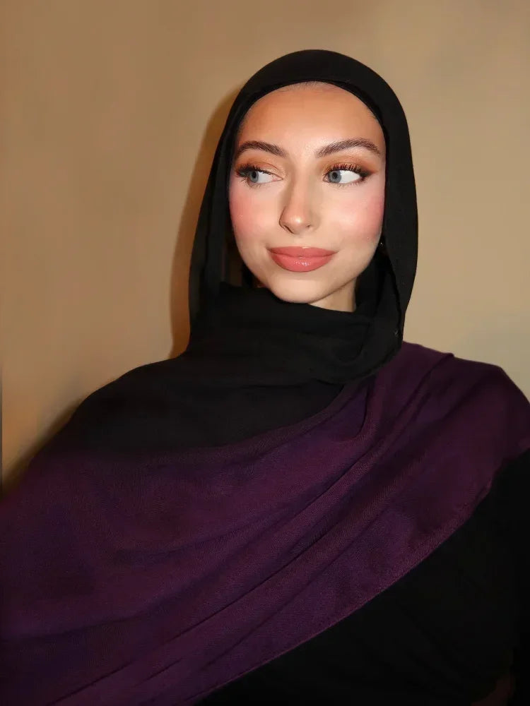 New Premium Gradient Cotton Hijab Rayon Modal Hijabs Scarf for Women Big Size Wraps and Shawls Musulman Headband Islamic Turban