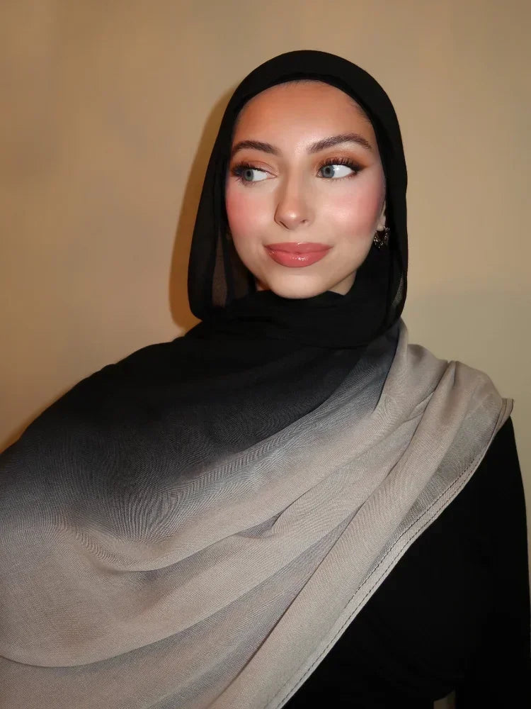 New Premium Gradient Cotton Hijab Rayon Modal Hijabs Scarf for Women Big Size Wraps and Shawls Musulman Headband Islamic Turban