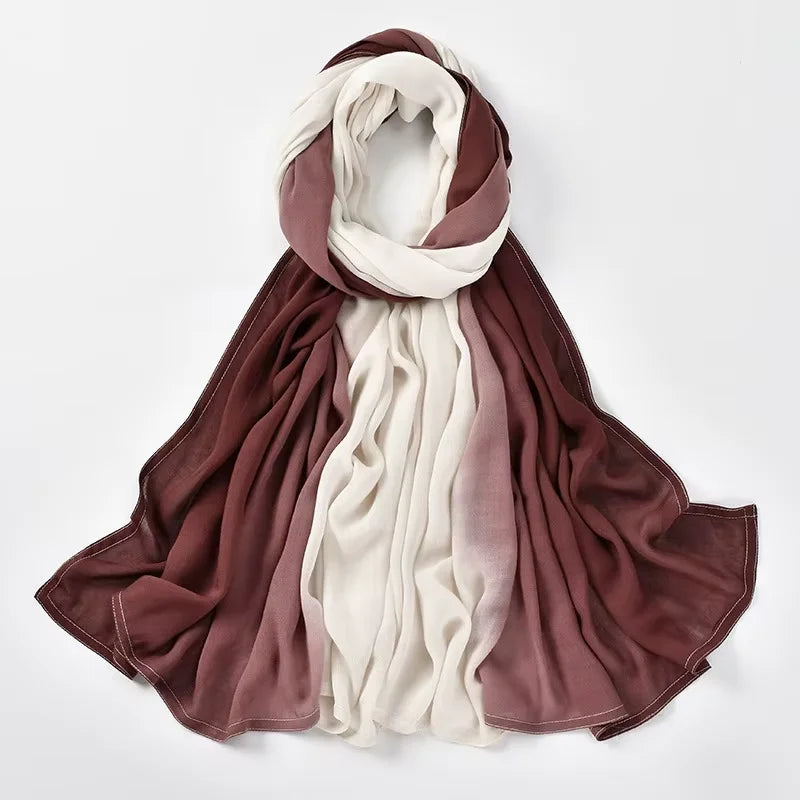 New Premium Gradient Cotton Hijab Rayon Modal Hijabs Scarf for Women Big Size Wraps and Shawls Musulman Headband Islamic Turban