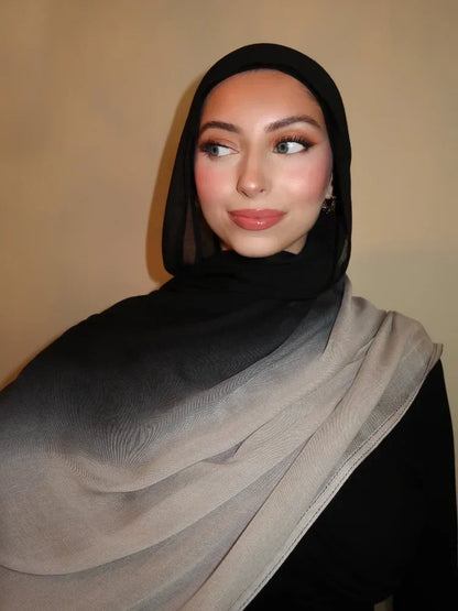 New Premium Gradient Cotton Hijab Rayon Modal Hijabs Scarf for Women Big Size Wraps and Shawls Musulman Headband Islamic Turban